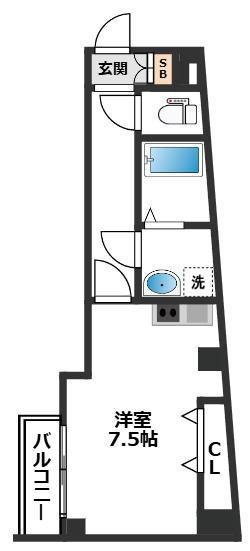 アルバス本庄東(1K/2階)の間取り写真