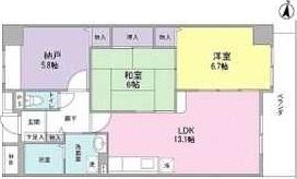 レジデンス鷹ヶ巣 千里中央(2SLDK/4階)の間取り写真