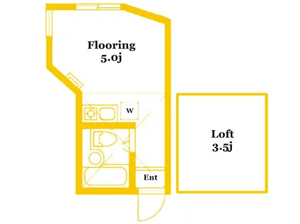 ユナイト浅田パットンの杜(ワンルーム/1階)の間取り写真