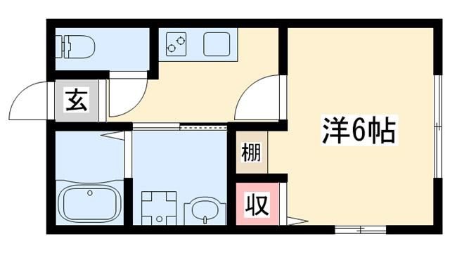 リープラス恵比須駅前(1K/1階)の間取り写真