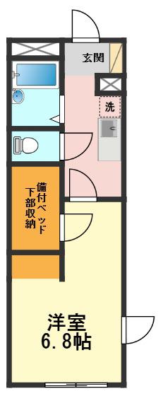 レオパレスヴェルレーヌ(1K/1階)の間取り写真