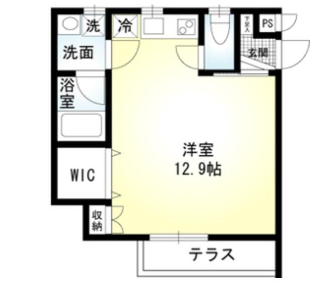 コルビジェ(ワンルーム/2階)の間取り写真
