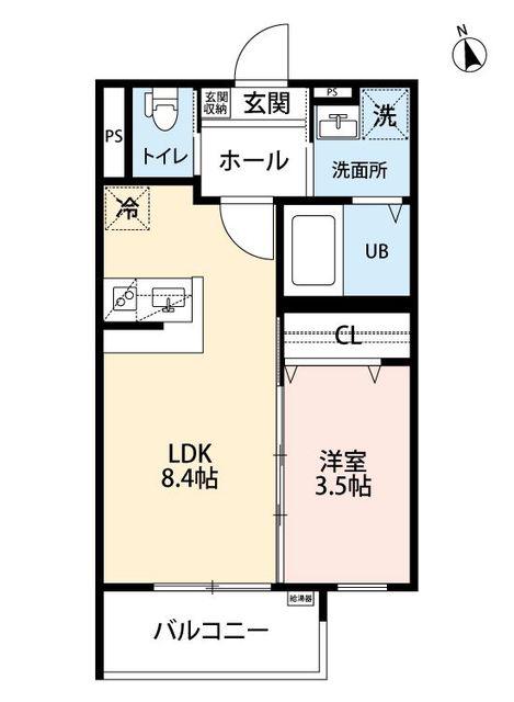 ROBOT HOME箱崎宮前(1LDK/1階)の間取り写真