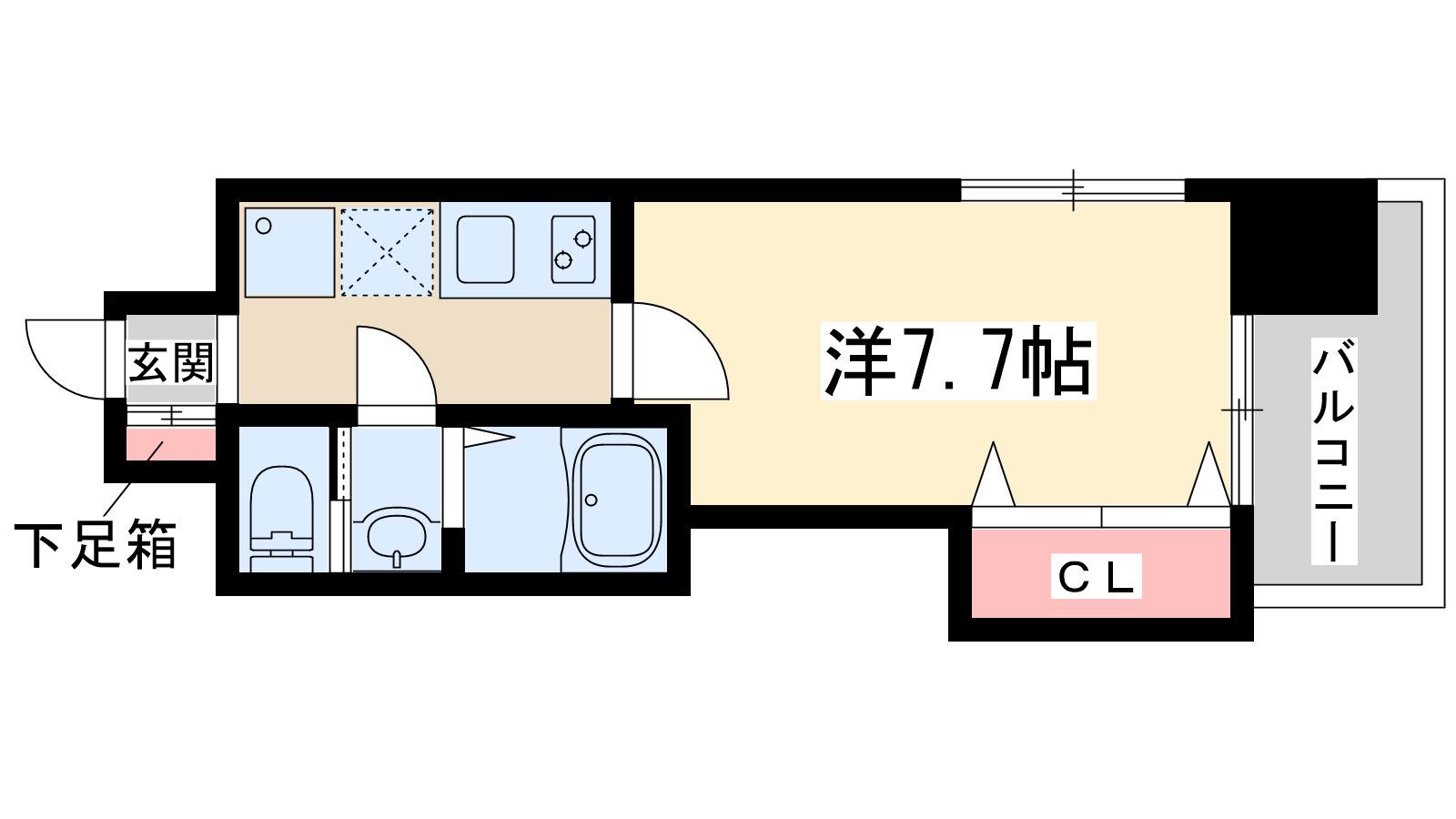 ラグゼ新大阪Ⅰ(1K/8階)の間取り写真