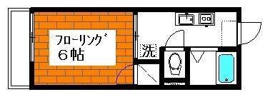 ウエストファミーユ(1K/2階)の間取り写真