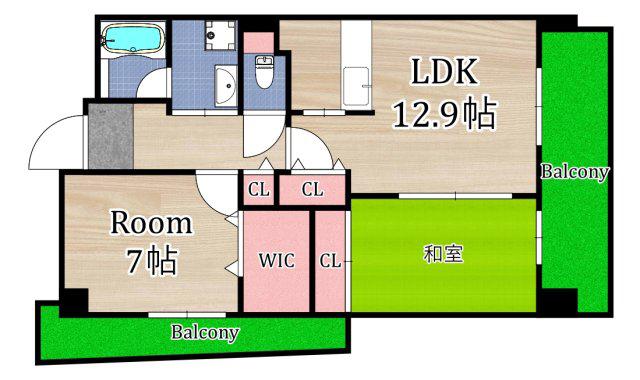 クロスロード(2LDK/7階)の間取り写真
