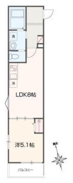 MELLAS川口(1LDK/3階)の間取り写真