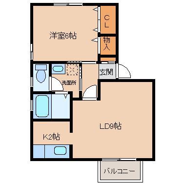 WIND35(1LDK/1階)の間取り写真