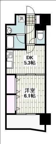 ニューシティアパートメンツ南小倉Ⅱ(1DK/8階)の間取り写真