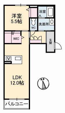 グランマスト栄町B棟(1LDK/1階)の間取り写真