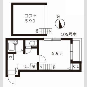 シェーネスハイム黒門(1K/1階)の間取り写真