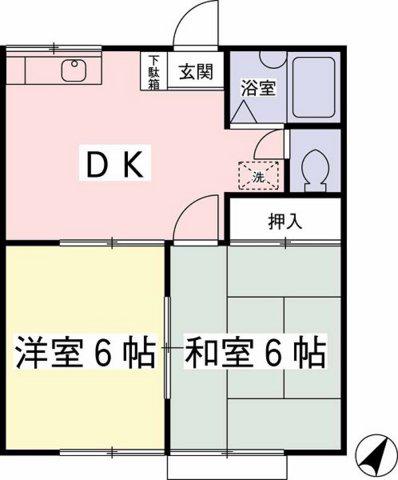 コーポ・サイネリア(2DK/1階)の間取り写真