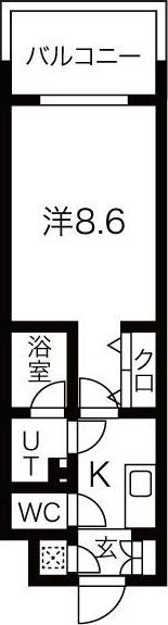フローラル東別院(1K/13階)の間取り写真