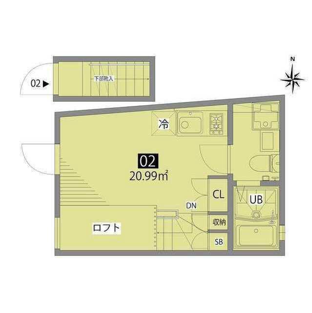 グランエッグス品川中延(ワンルーム/2階)の間取り写真