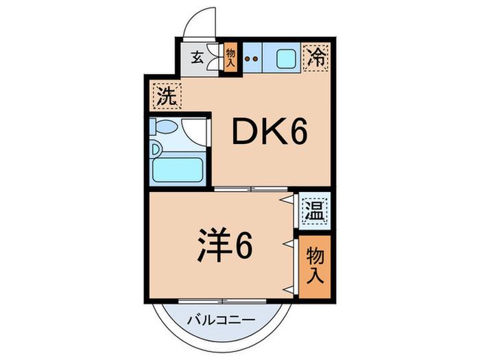 シャガール(1DK/3階)の間取り写真