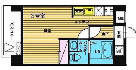 HF浅草橋レジデンス(ワンルーム/6階)の間取り写真