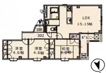 メゾンタナカ(3LDK/3階)の間取り写真