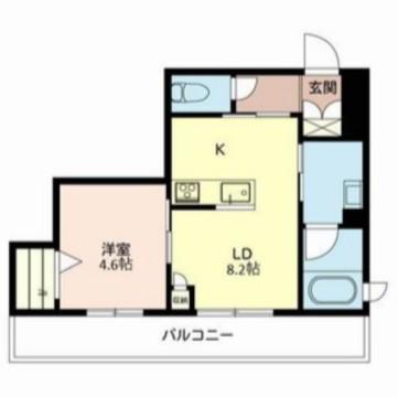 PORTA 青山西(1LDK/2階)の間取り写真