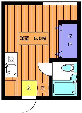 思水荘(ワンルーム/2階)の間取り写真