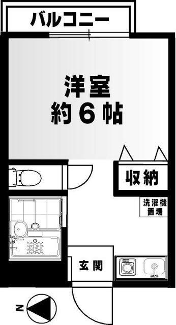 ミラコスタ(ワンルーム/2階)の間取り写真