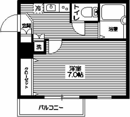 スカイコート練馬桜台(1K/2階)の間取り写真