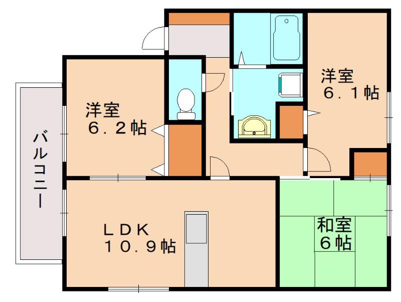 メゾンボヌールA(3LDK/2階)の間取り写真