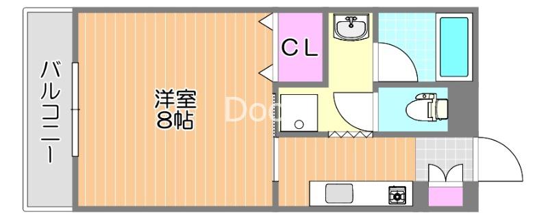 はなはうす門田二番館(1K/3階)の間取り写真