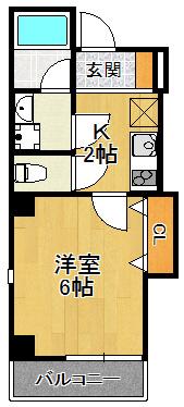 ドルチェN(1K/3階)の間取り写真