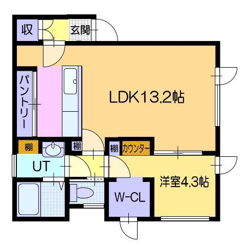 アレックスコレーガA(1LDK/2階)の間取り写真