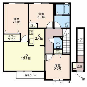 GRACE SHIP ノムラ(3LDK/2階)の間取り写真