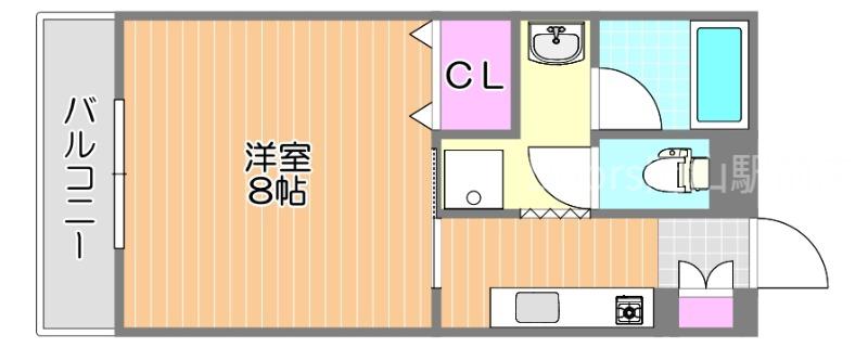 はなはうす門田二番館(1K/3階)の間取り写真