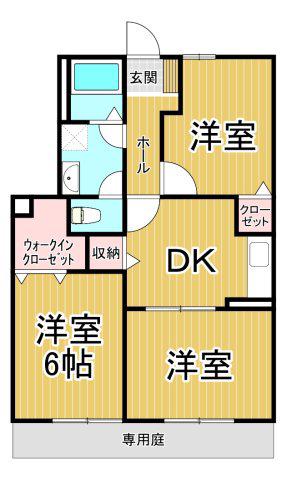 パークサイド宮嵜(3DK/1階)の間取り写真