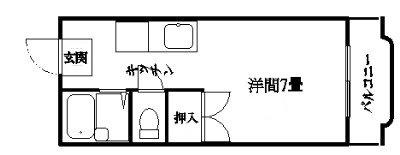 フローレス勇貴(ワンルーム/2階)の間取り写真
