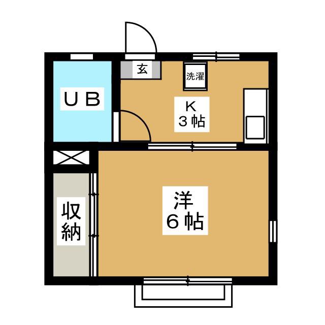 メゾン関(1K/1階)の間取り写真