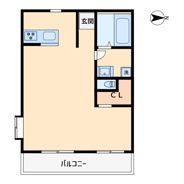 レジデンス須賀菊川(ワンルーム/5階)の間取り写真