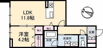 ピアヌーラ東雲(1LDK/1階)の間取り写真