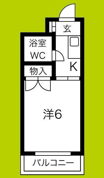 DO東三国I(1K/6階)の間取り写真