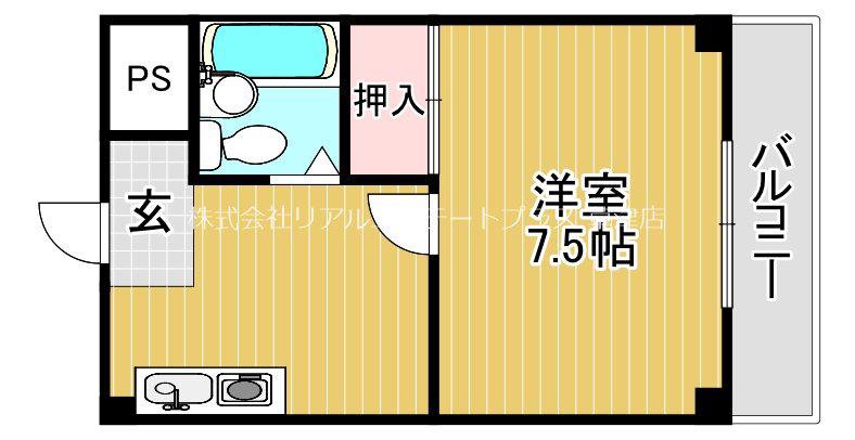 グランドコーポTAKA(1K/3階)の間取り写真