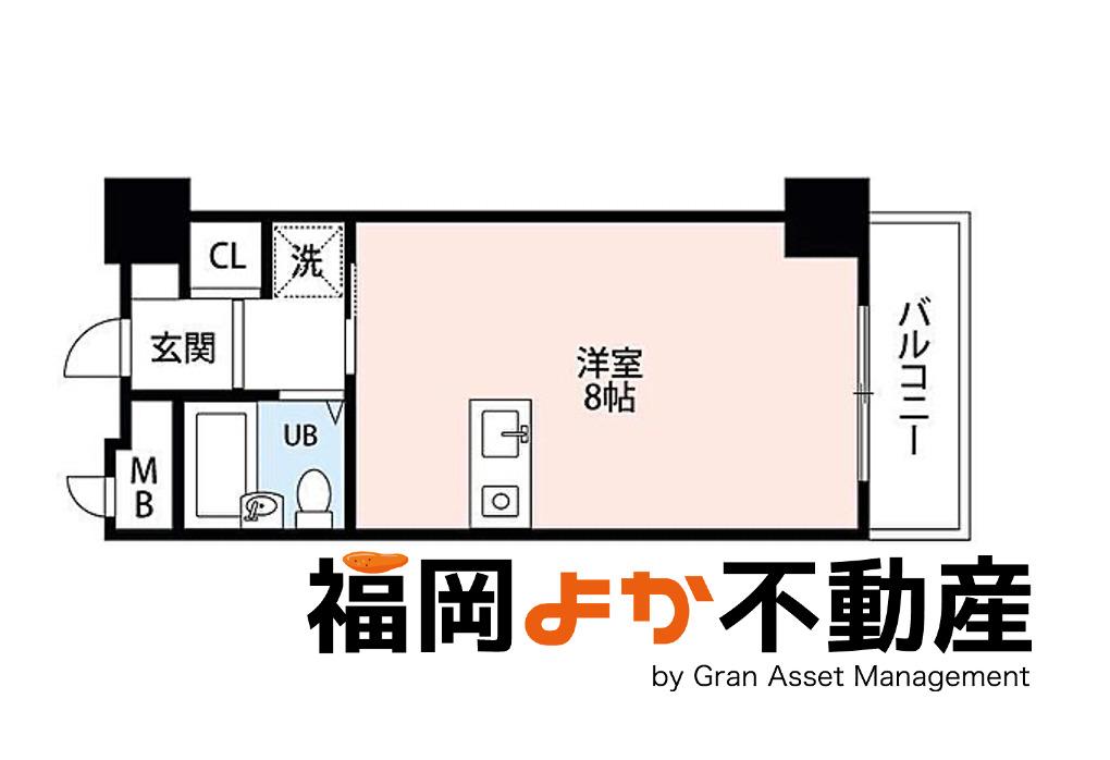 ルポ六本松(ワンルーム/4階)の間取り写真