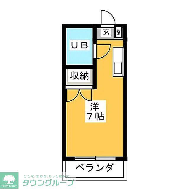 伸栄コーポ(ワンルーム/1階)の間取り写真