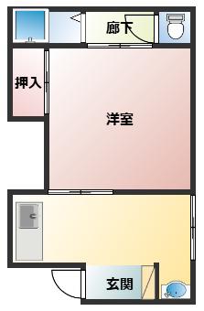 タチバナ荘 第一(1DK/2階)の間取り写真