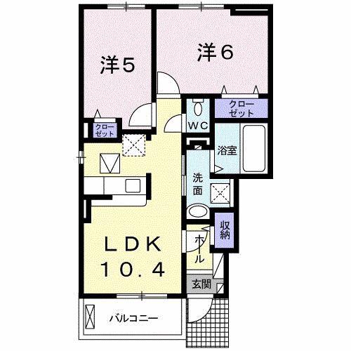 アイレックス(2LDK/1階)の間取り写真