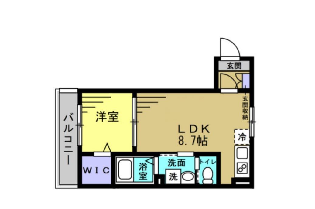 AJ稲毛(1LDK/2階)の間取り写真
