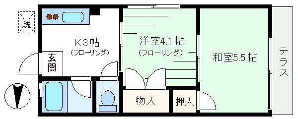 S-2001(2K/1階)の間取り写真