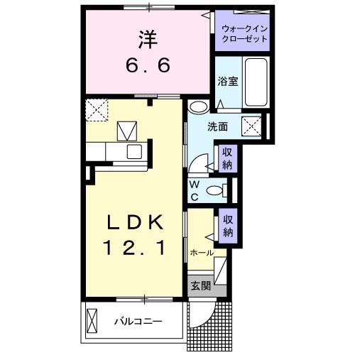 レジェンドI(1LDK/1階)の間取り写真