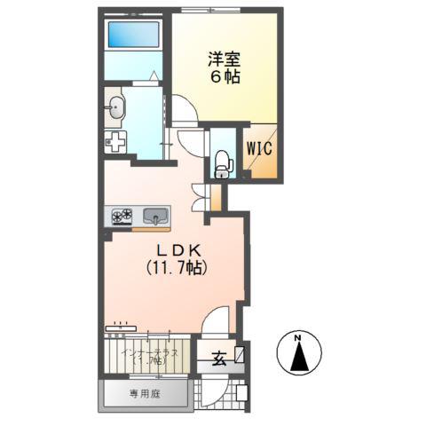 西塚町2丁目アパート(1LDK/1階)の間取り写真