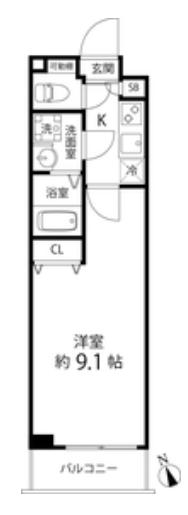 プレールドゥーク成増(1K/2階)の間取り写真