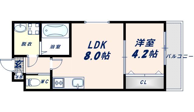 HーMAISON大蓮南II(1LDK/3階)の間取り写真