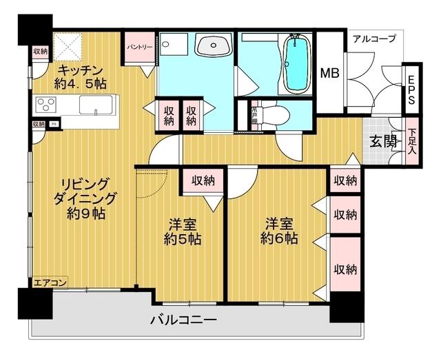 Dグラフォート十日町タワー301(2LDK/3階)の間取り写真
