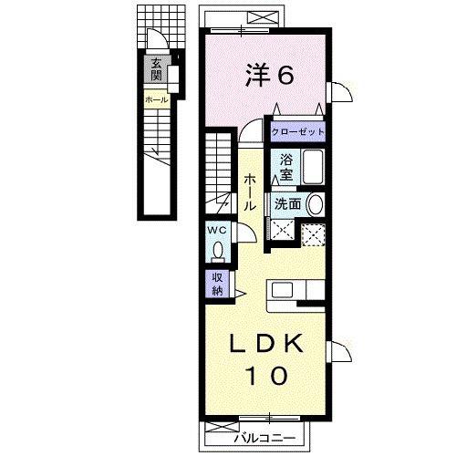マイ ウエスト(1LDK/2階)の間取り写真